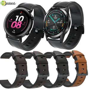 22 мм кожаный ремешок для часов Huawei Watch GT 2 46 мм быстросъемный ремешок 20 мм браслет для часов Huawei GT 2 42 мм ремень