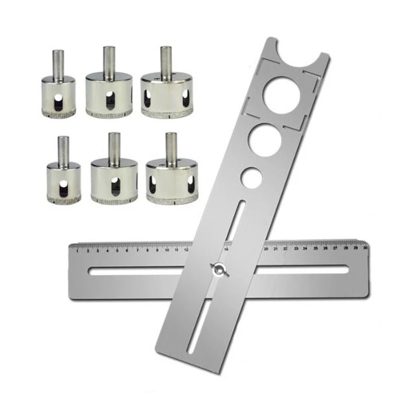 

New Adjustable Tile Locator To Wall Marking Position Ruler Ceramic Hole Cutter Tile Drill Marble Opener Construction Tool