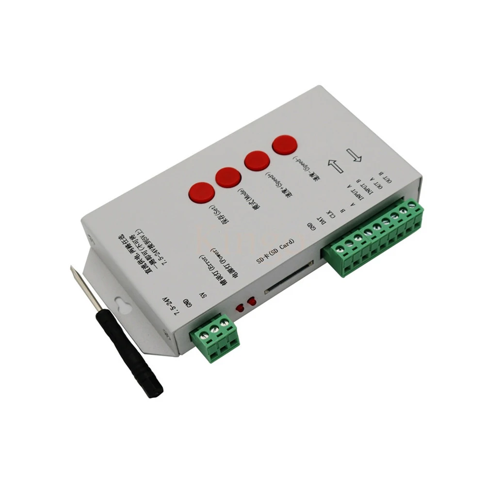 SD Card пикселей контроллер WS2801 WS2811 WS2812B LPD6803 светодиодный 2048 Пиксели DC5 ~ 24V T 1000S