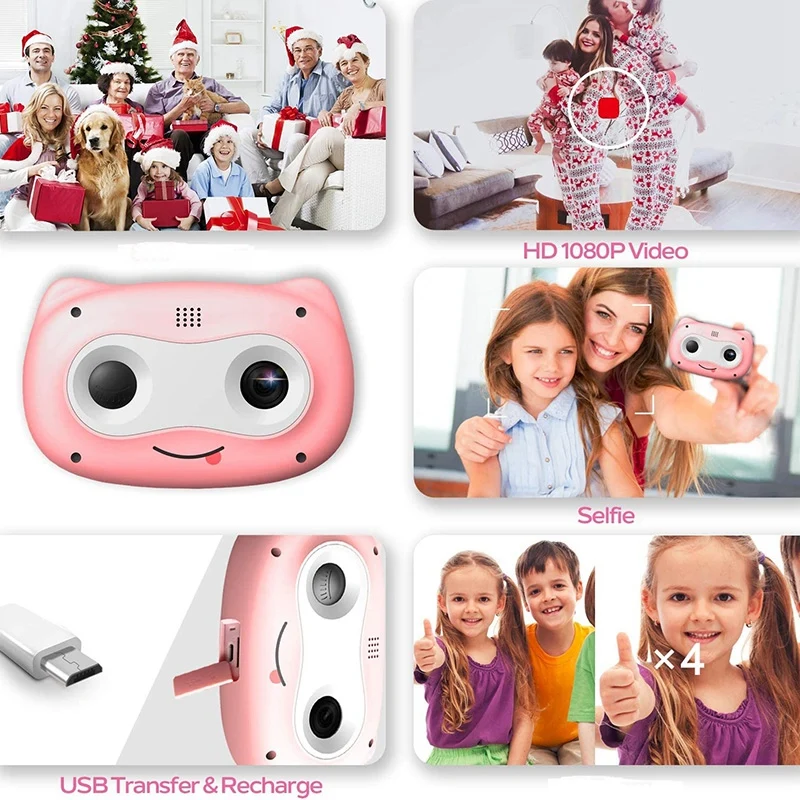 

Kids Camera,Digital Camera1080P HD Shockproof Rechargeable Video Camera for Girls Boys Toddler Outdoor Travel