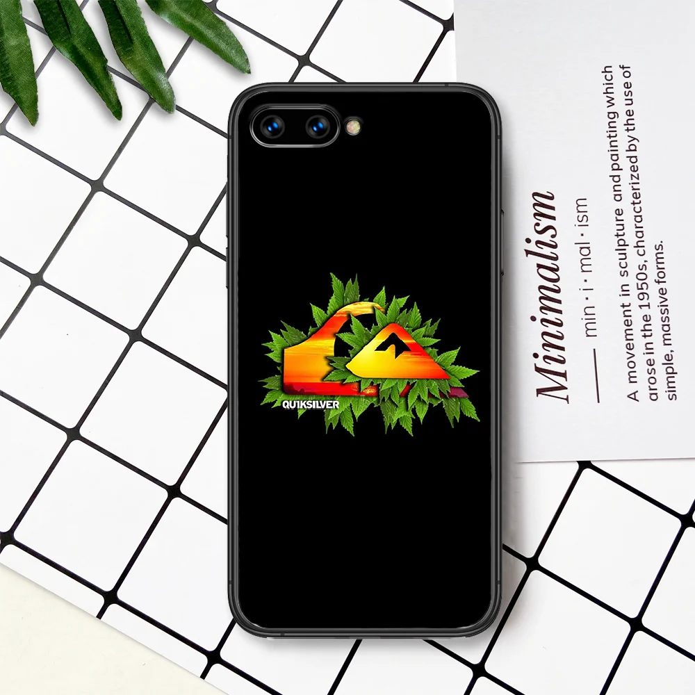 

Surf Skateboard Quiksilver Phone Case For Huawei Honor 6A 7A 7C 8 8A 8X 9 9X 10 10i 20 Lite Pro Play black Back Soft Coque