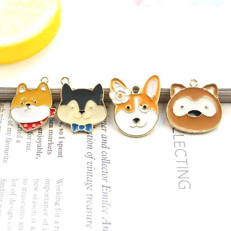 

8pcs/lot Cute animals squirrel raccoon dog Enamel Charms for DIY Earring Jewelry Handmade Headwear accessories Finding XL751