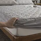 Мягкий стеганый наматрасник с шлифовкой, двойной размер King-Size, индивидуальный защитный чехол с защитой от клещей, наволочка не входит в комплект