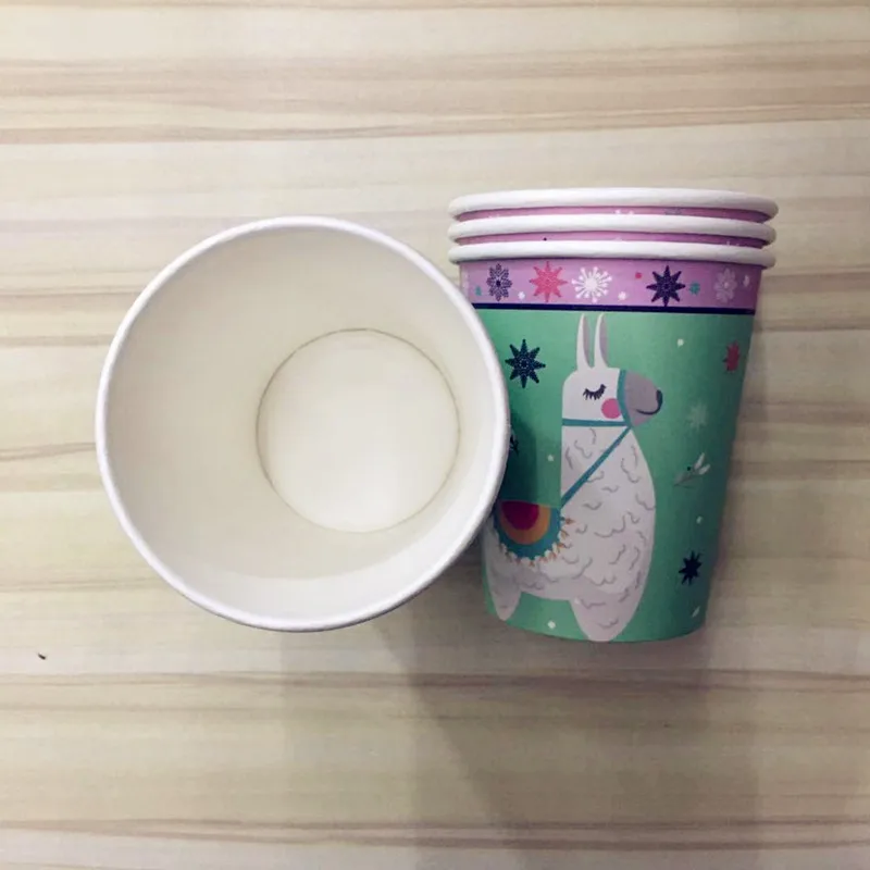 Мультяшная лама альпака товары вечерние наборы одноразовой посуды детские