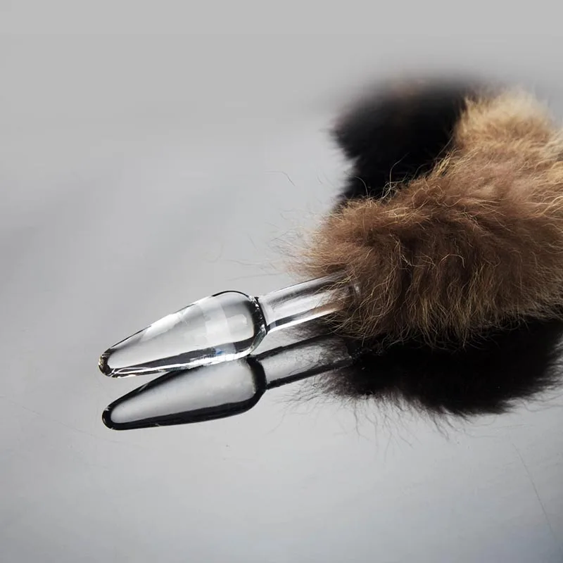 Анальная пробка стеклянная с лисьим хвостом Эротическая стимулятор интимные