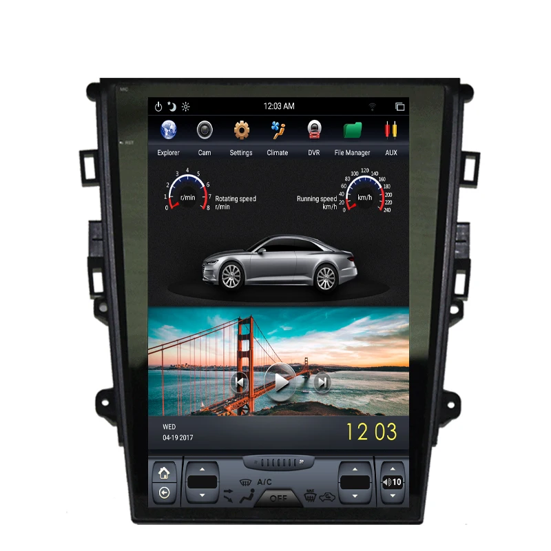 NAVITOPIA 12 1 дюймовый вертикальный экран Tesla Android 7 Автомобильный GPS-навигатор для Ford