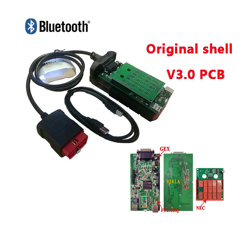 Диагностический сканер Obd Obd2 для Delphis VD Ds150e CDP 2021 Bluetooth V3.0 реле PCB 2016r 0/2017R генератор