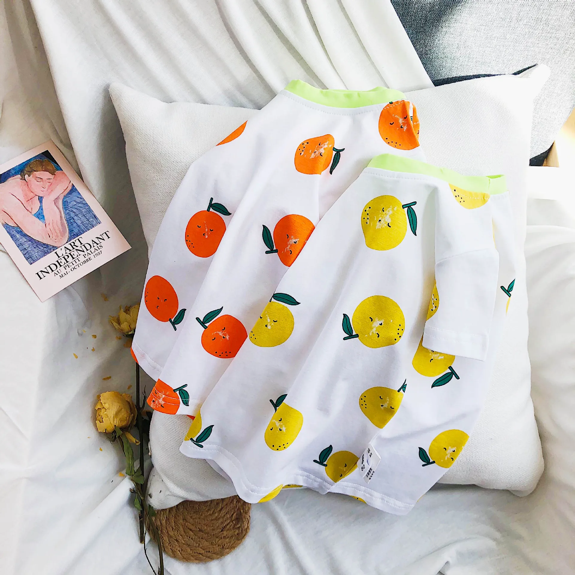 Summer 2020 New Arrival korean style for cute sweet baby girl and boys cotton fresh fruit printed all-match short sleeve t-shirt | Детская