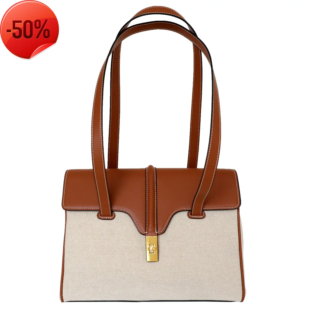 

Leather Luxury Genuine Handbags Fashion Canvas Shoulder Bag 2021new Large Capacity Ladies Hand Bags Female Totes Bolsas Feminina