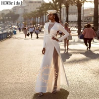 white long sleeve prom dresses with crystal high neck see through sexy special occasion dress plus size black women party gowns