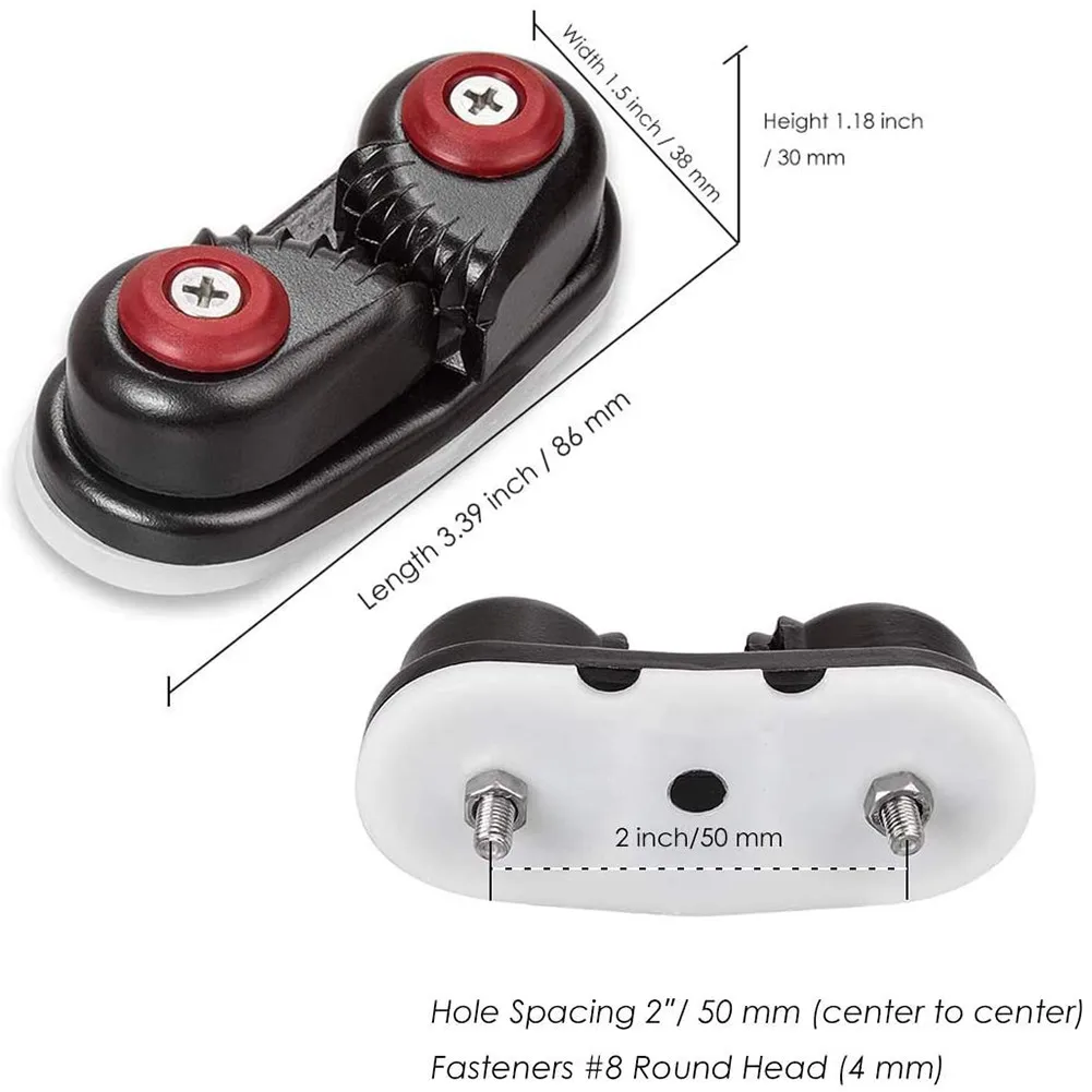 

2PCS Kayak Cam Cleat Boat Canoe Dinghy Aluminum Fast Entry Cam Cleat Black