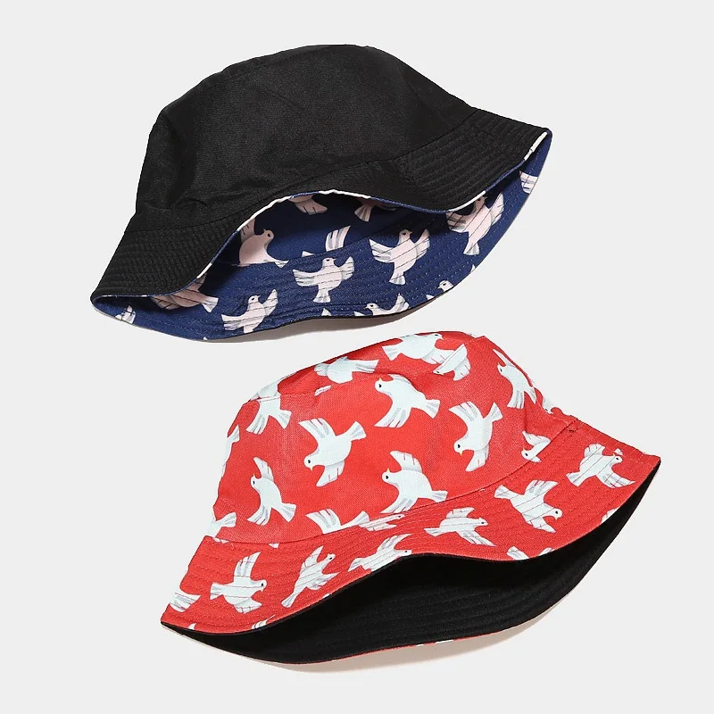 

Cartoon Animals Print Bucket Hat cotton Fisherman Hat Outdoor Travel Sun Cap Hats for Men and Women 350