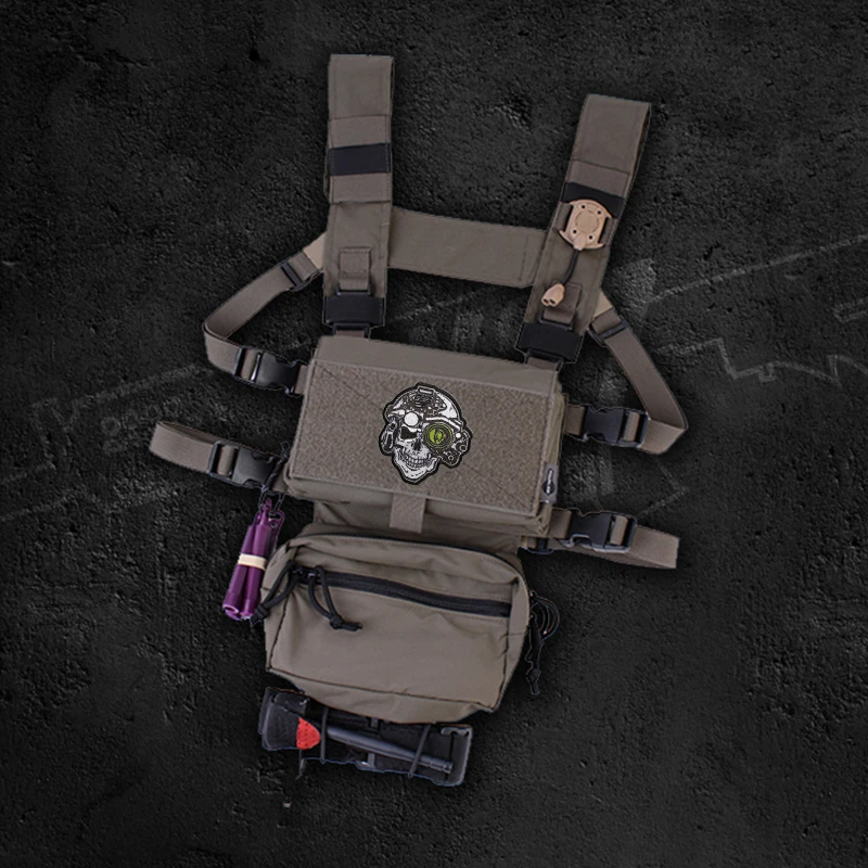 Нашивки с вышивкой ночного видения в виде черепа тактический шлем военный значок