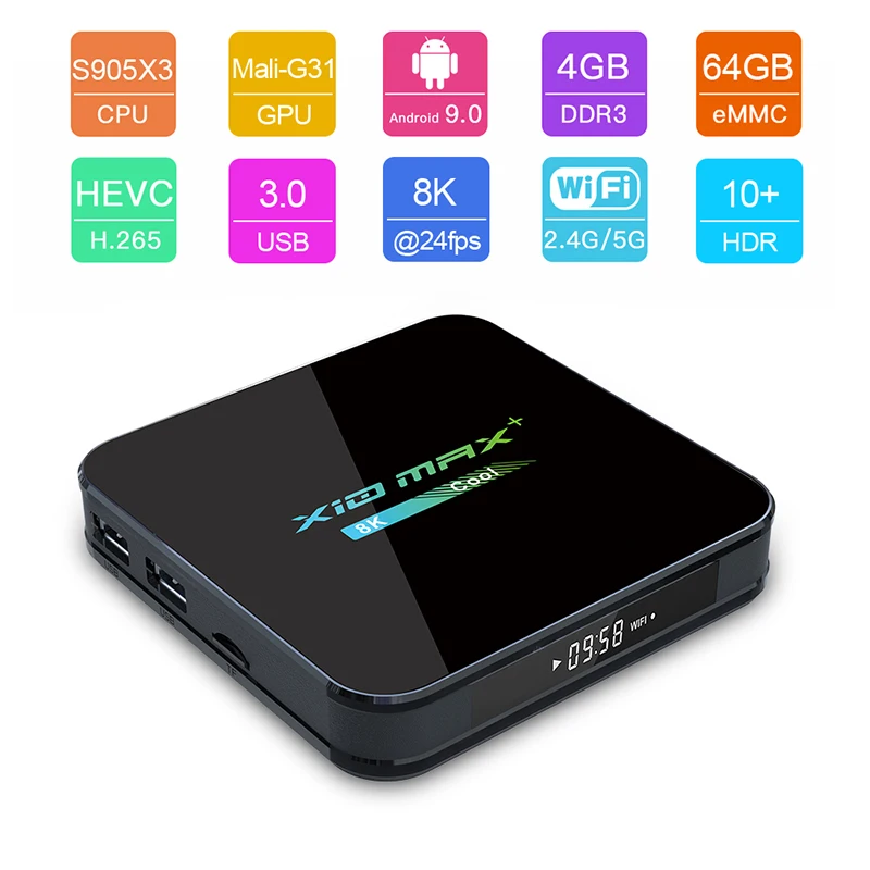 10 шт./лот X10 MAX PLUS Amlogic S905X3 ТВ-приставка Android 9 0 смарт-медиаплеер 4 Гб 64 8 к двойной wifi BT