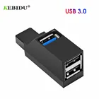 KEBIDU 3 порта usb-хаб Mini USB 2,0 3,0 высокоскоростной концентратор разветвитель коробка для ПК ноутбука U диск кард-ридер для iPhone Xiaomi телефон
