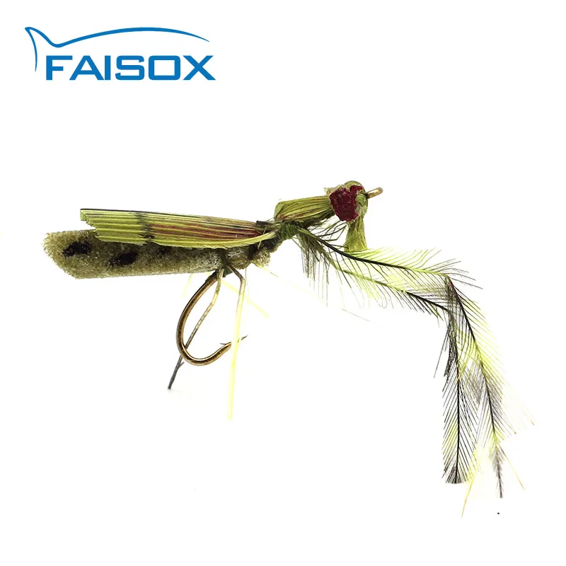 Faisox 4 шт. Кузнечик мух Реалистичная сухая муха рыболовные наживки приманки для