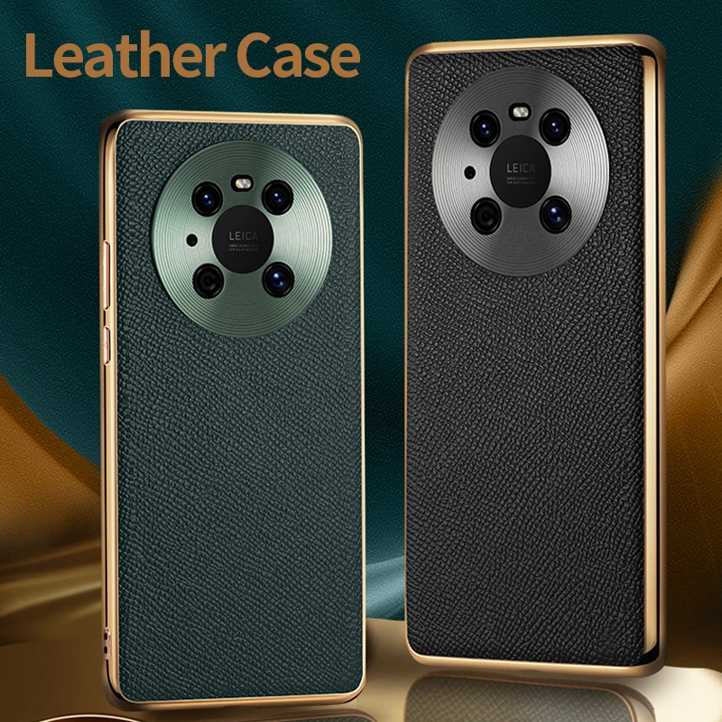 

Skeypaik Luxury Lens Protection Bumper Shockproof Silicone Soft Plating PU Leather Case For Huawei Mate 40 30 Pro Cover Fundas