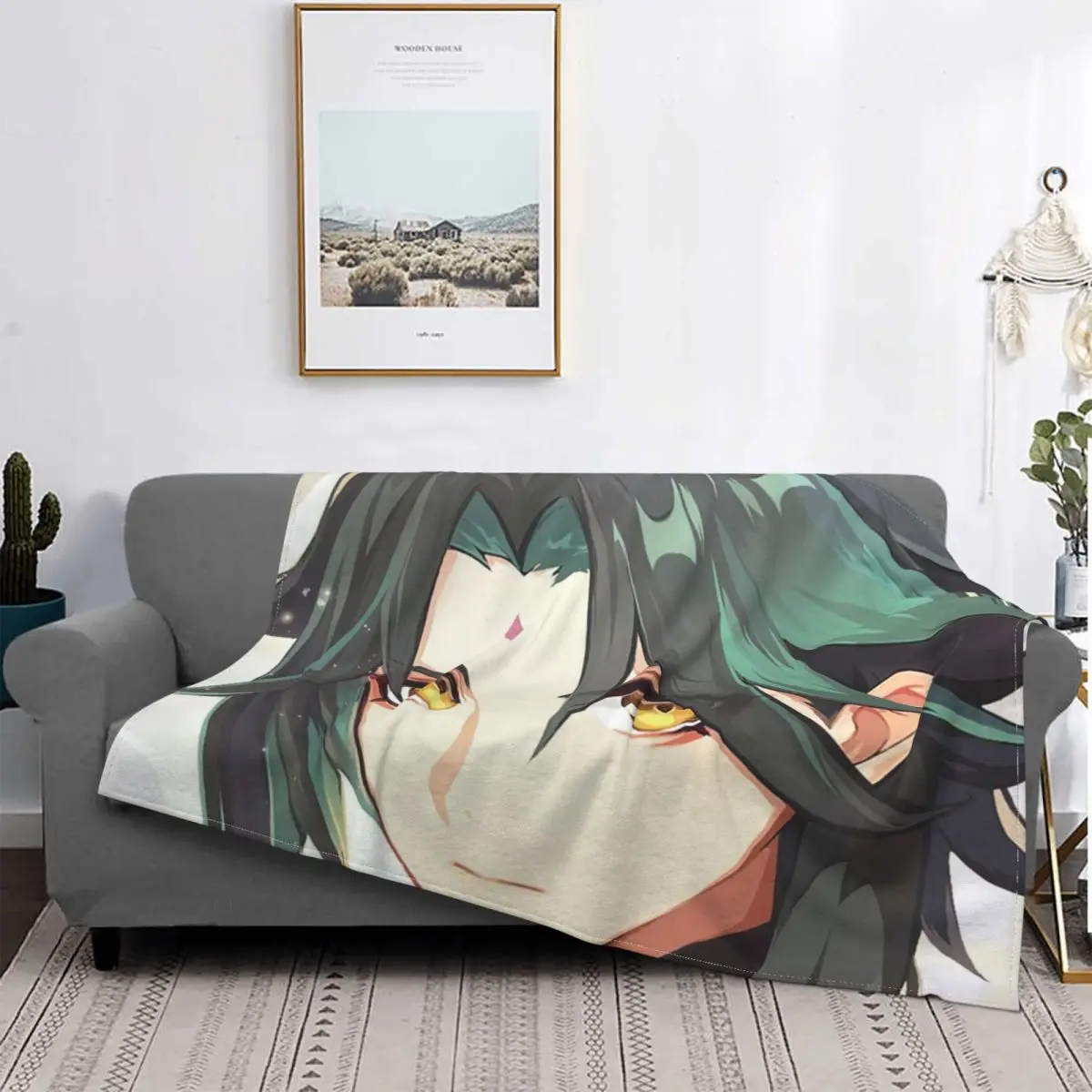 

Xiao Genshin Impact Blanket Anime Cartoon Four Seasons Stitch Warm Breathable Flannel Throw Blankets For Bed Office