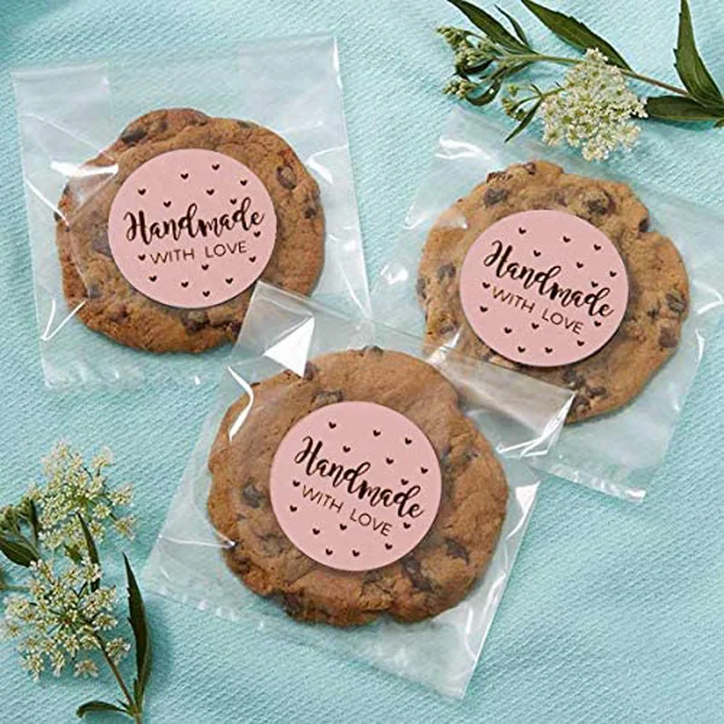 Наклейки Handmade With Love из крафт бумаги 50 шт.|Канцелярские наклейки| |