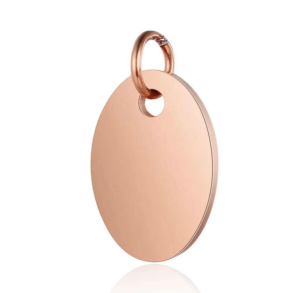 

Stainless Steel High Mirror Polish Oval Pendant 9.5x17mm Blank Bar Charm Rose Gold Color DIY Jewelry Accessories 10pcs
