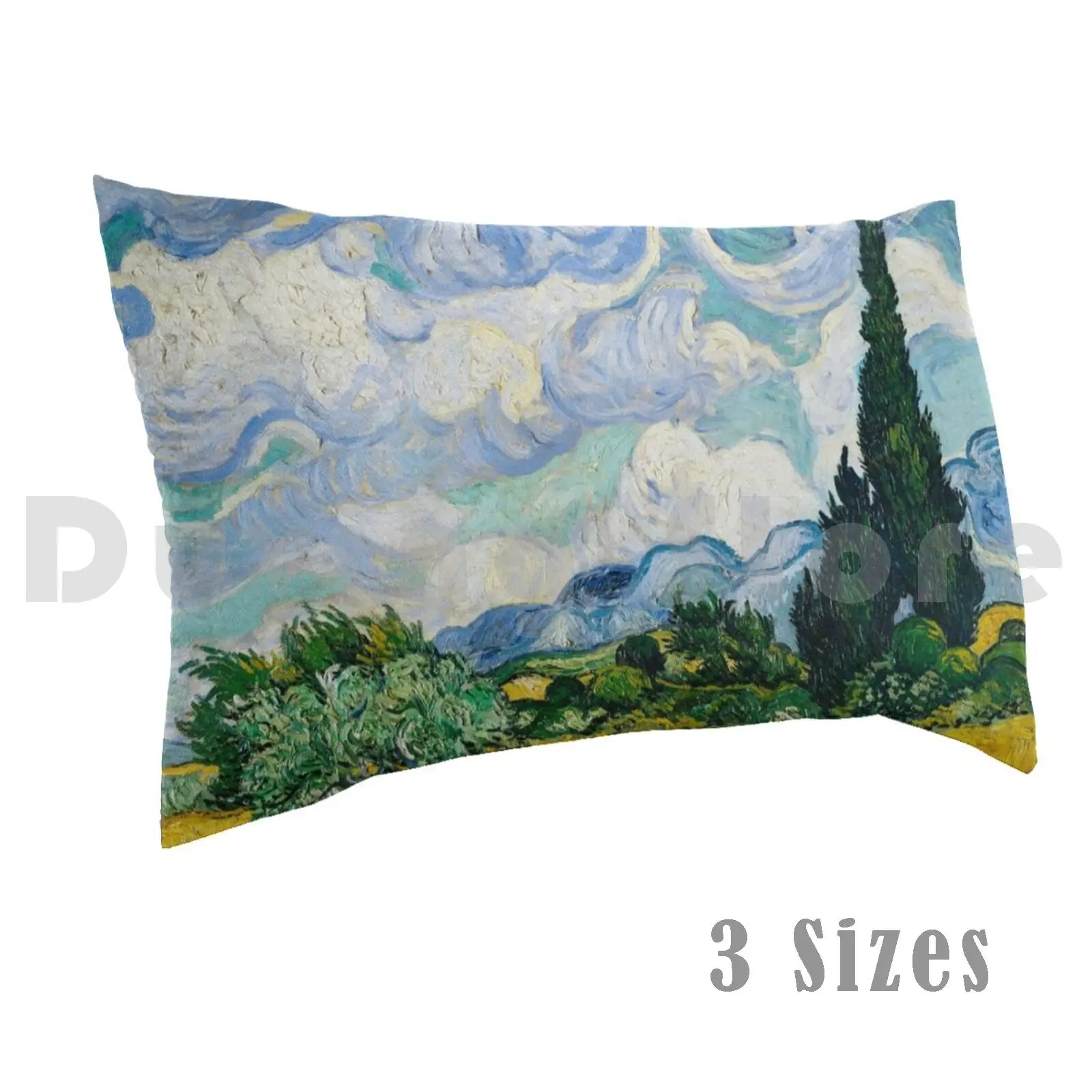 

Wheat Field With Cypresses ( 1889 ) By Vincent Van Gogh Pillow Case Printed 35x50 Van Gogh Fields Clouds