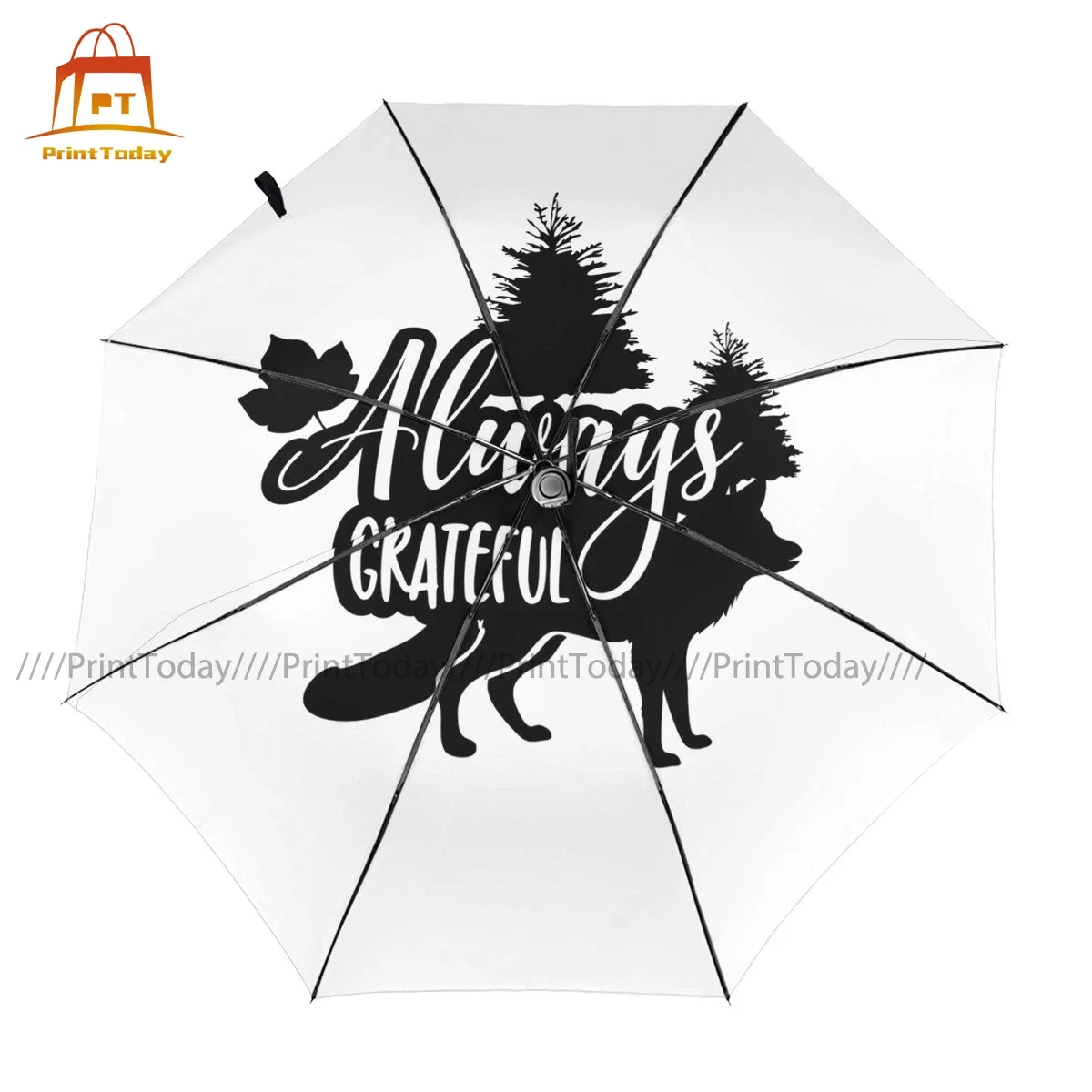 

Halloween Wolf Umbrella Colorful UV Protection Umbrella Automatic Art Compact Sun Umbrella
