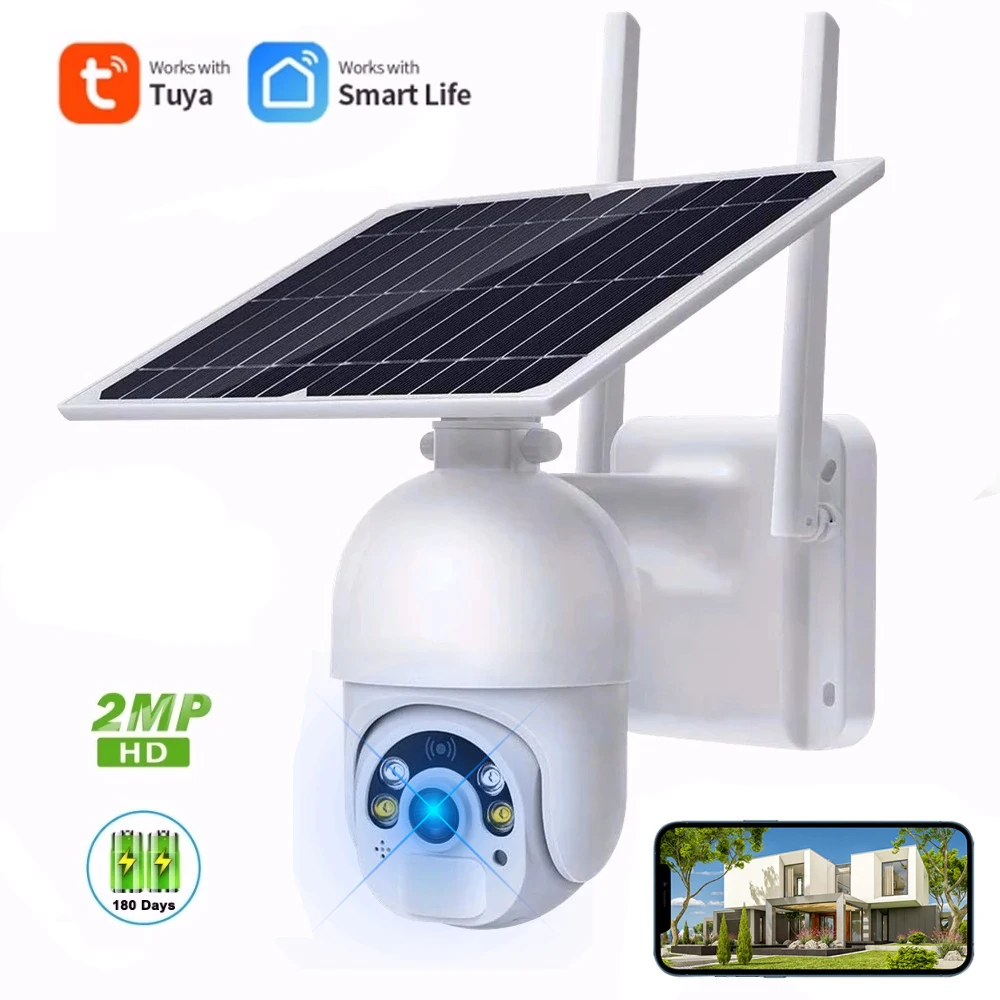 

TUYA Solar PTZ 4G IP Camera 1080P Outdoor Solar Panel Surveillance Camera PIR Alarm Human Detection Solar Power Battery Camera
