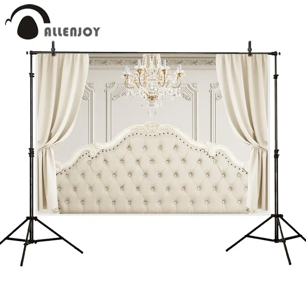Задний фон Allenjoy для фотосъемки с изголовьем роскошный занавес портрета