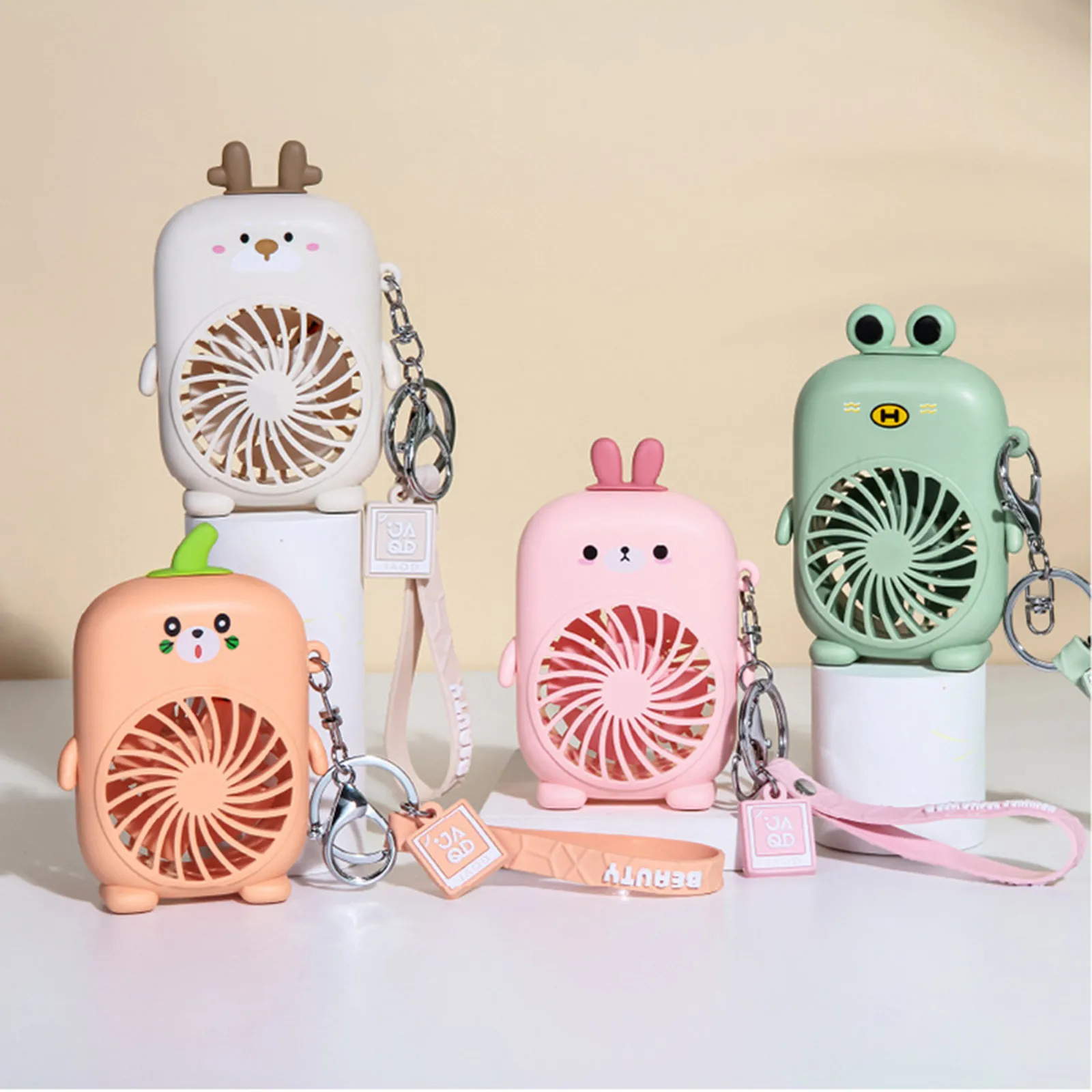 

Summer Creative Handheld Fan Usb Charging Portable Fans Silent Keychain Mini Fan 2021 Cute Decorative Keychain Toy Gift