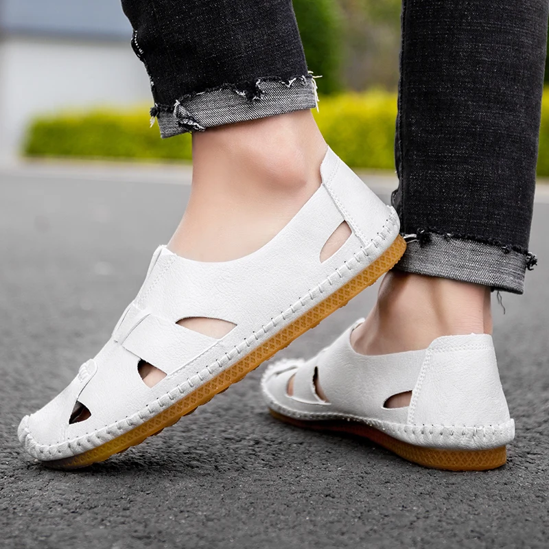 Сандалии мужские дышащие пляжная обувь Повседневные тапочки для воды шитье