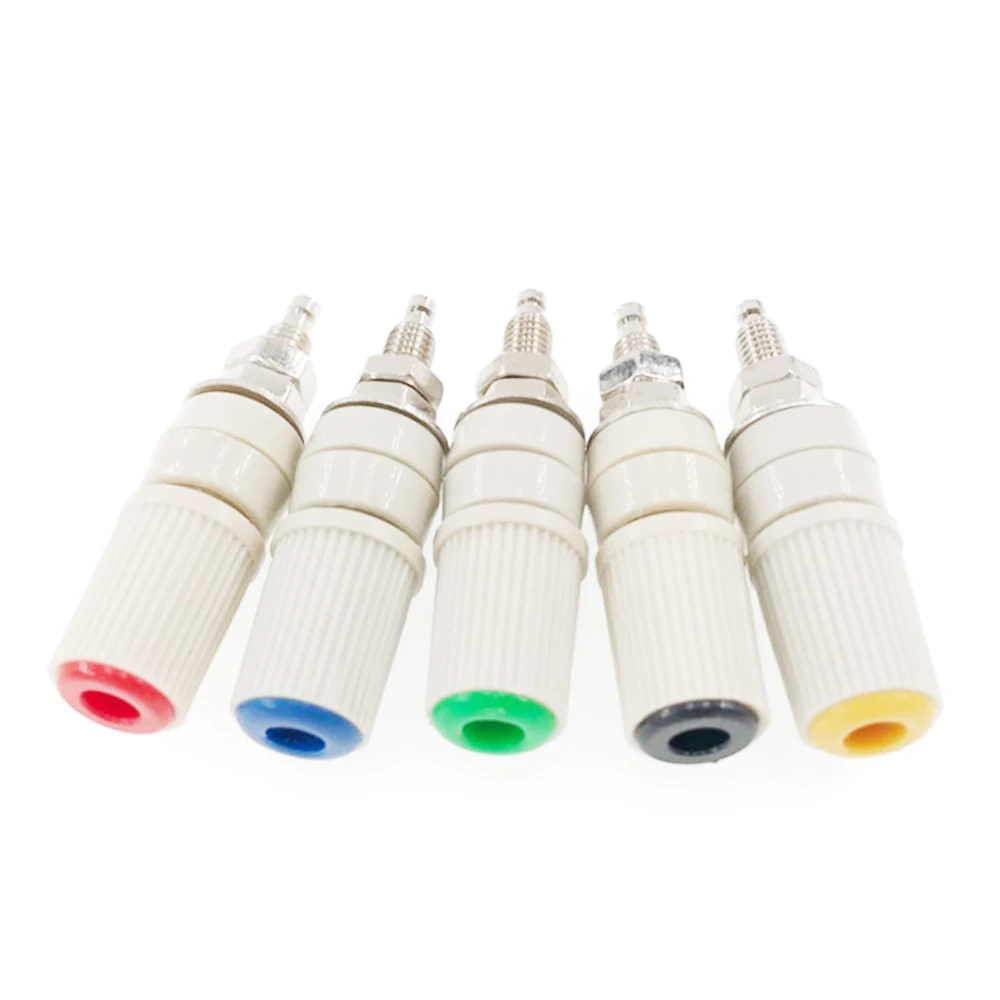 

5Pcs Brass M5 Type Test Binding Post High Current 4mm Banana Female Jack Panel Socket Connector