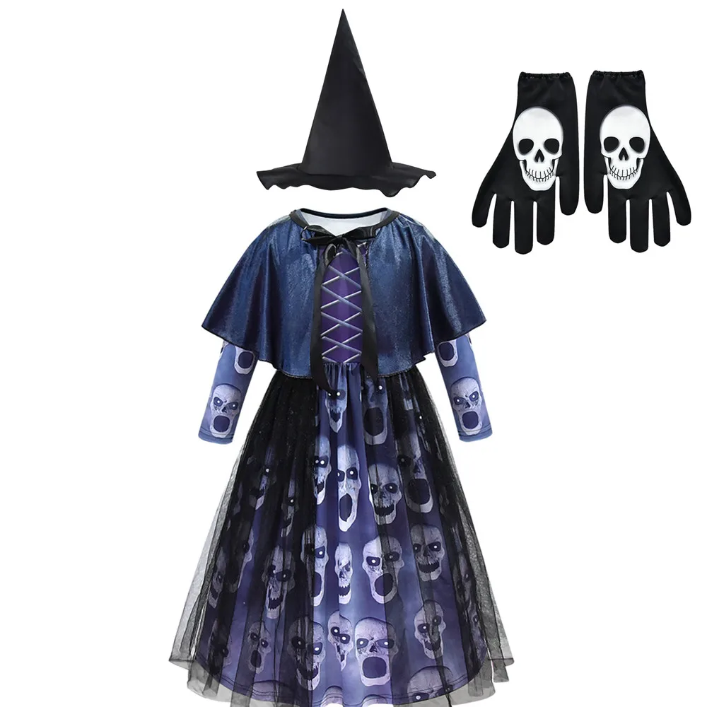Шляпа ведьмы призрака костюм крепости с узором ужасов на Хэллоуин От 4 до 13 лет