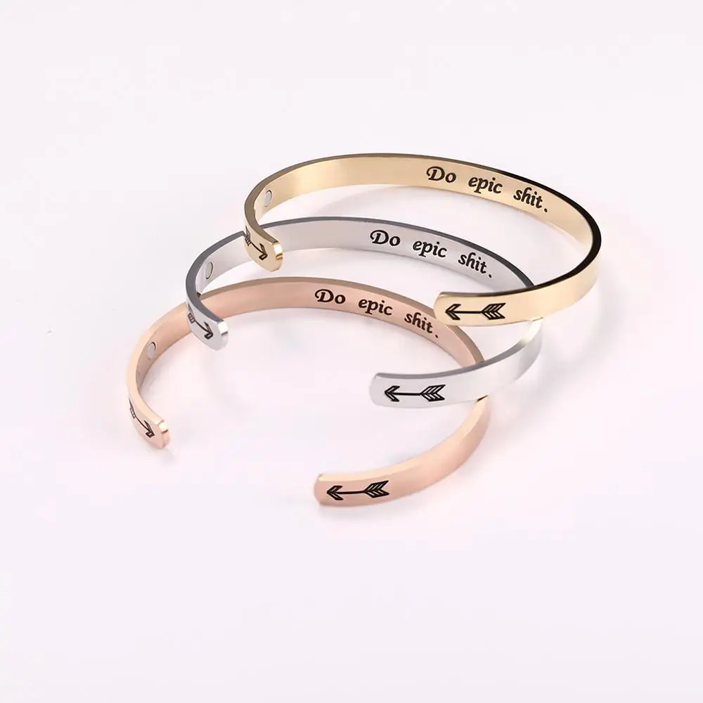 Eueavan 5 шт. нержавеющая сталь розовое золото цвет мангетический браслет ювелирное