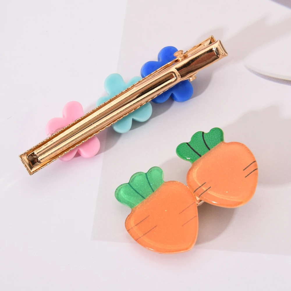 Корейские детские заколки для волос с фруктами и цветами девочек милые украшения