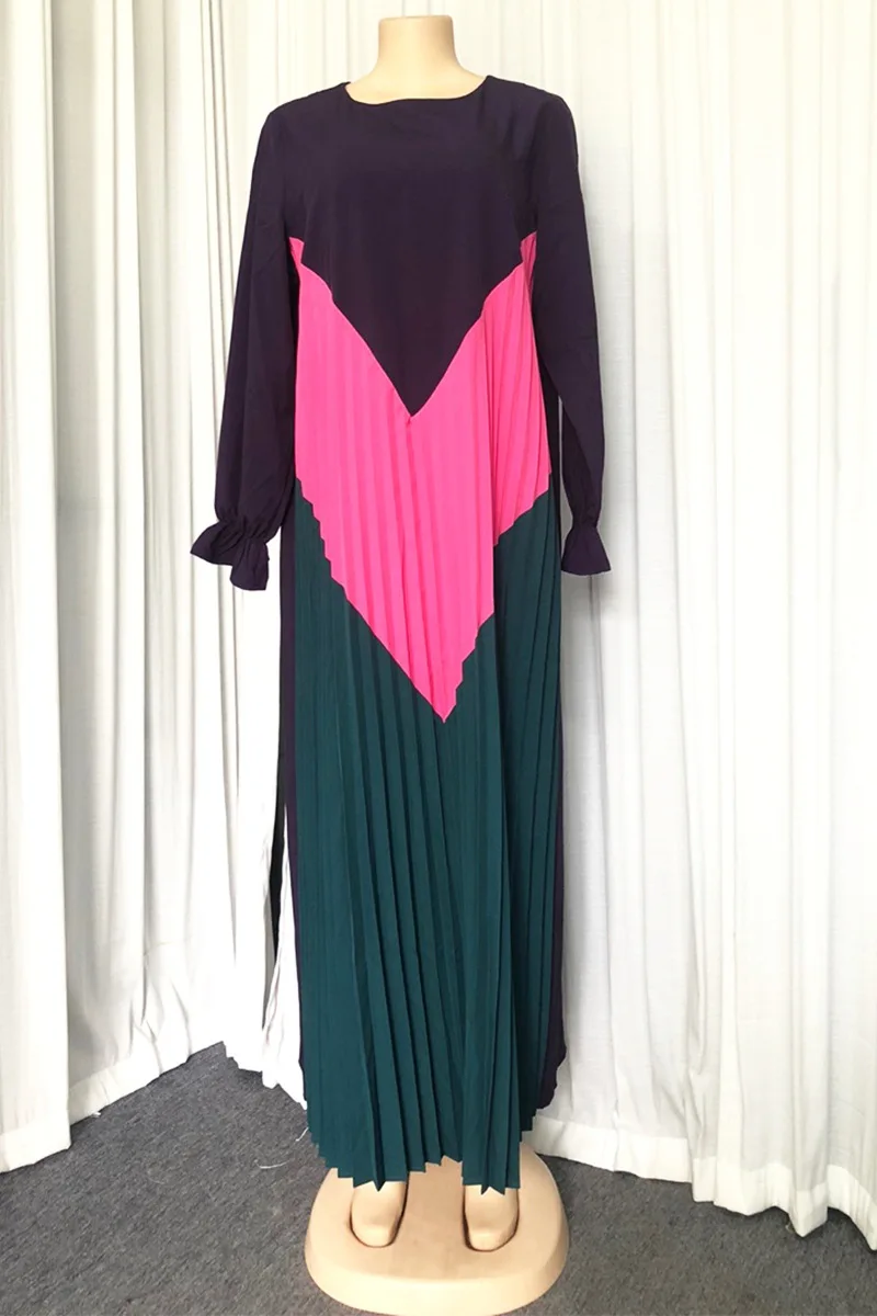 Платья для женщин в африканском стиле размера плюс плиссированное платье макси