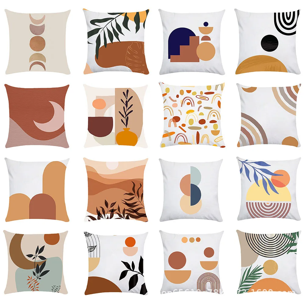 

Nordic New Modern Minimalist Abstract Geometric Pillowcase Home Light Luxury Decoration Short Plush Sofa Cushion Cover