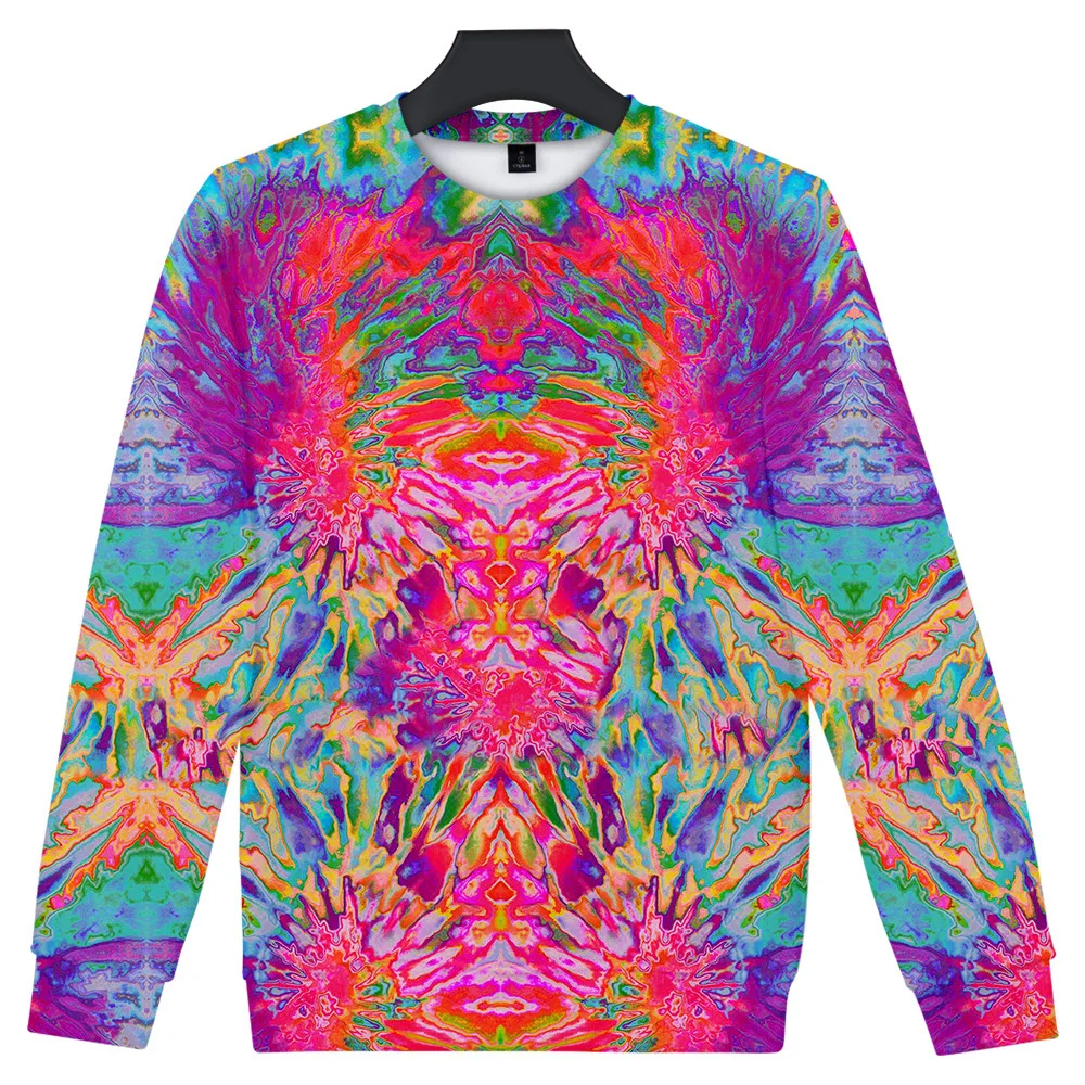 

Women's Men's Tie Dye Sweatshirt Capless Hoodie 3D Print Long Sleeve O-NECK Paisley Shirt Oil painting Tie-Dye Couple Clothing