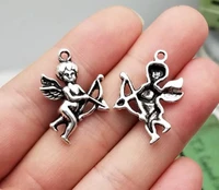 15pcslot 28x21mm angel chamantique silver plated angel with cupid charms diy supplies jewelry accessories