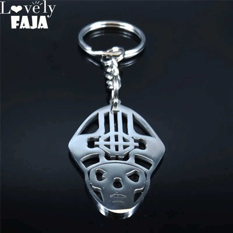 

Pope Stainless Steel Keychains for Men Emeritus Ghost BC Nameless Ghoul Symbol Logo CD Pin Sign Keychain Jewelry llavero N3004
