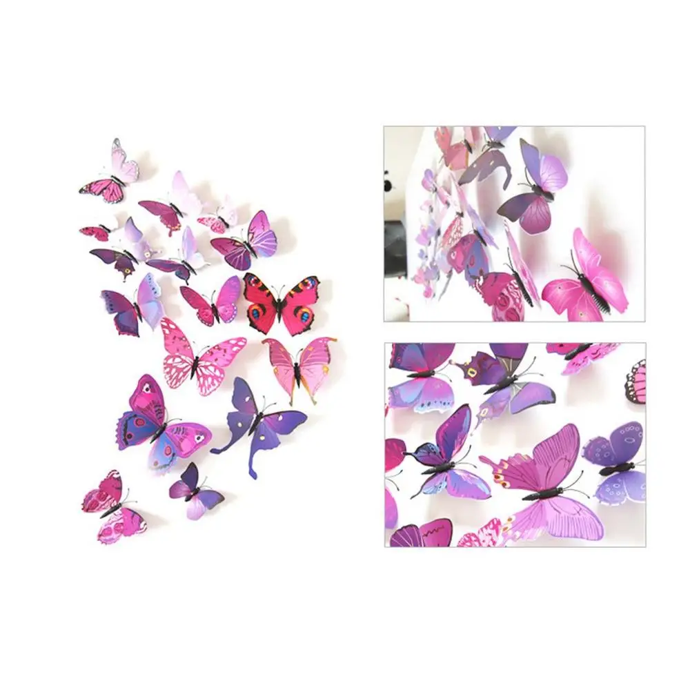 3D имитация бабочки наклейки на стену холодильник свадебное украшение брошь