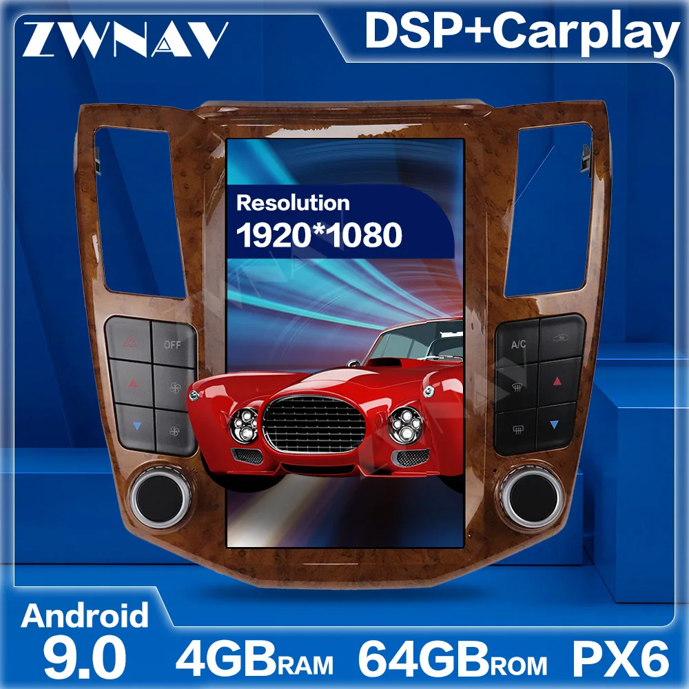 Автомобильный мультимедийный плеер Tesla Style 4 + 64 ГБ Android 9 0 для Lexus RX RX300 RX330 RX350 RX400H RX45