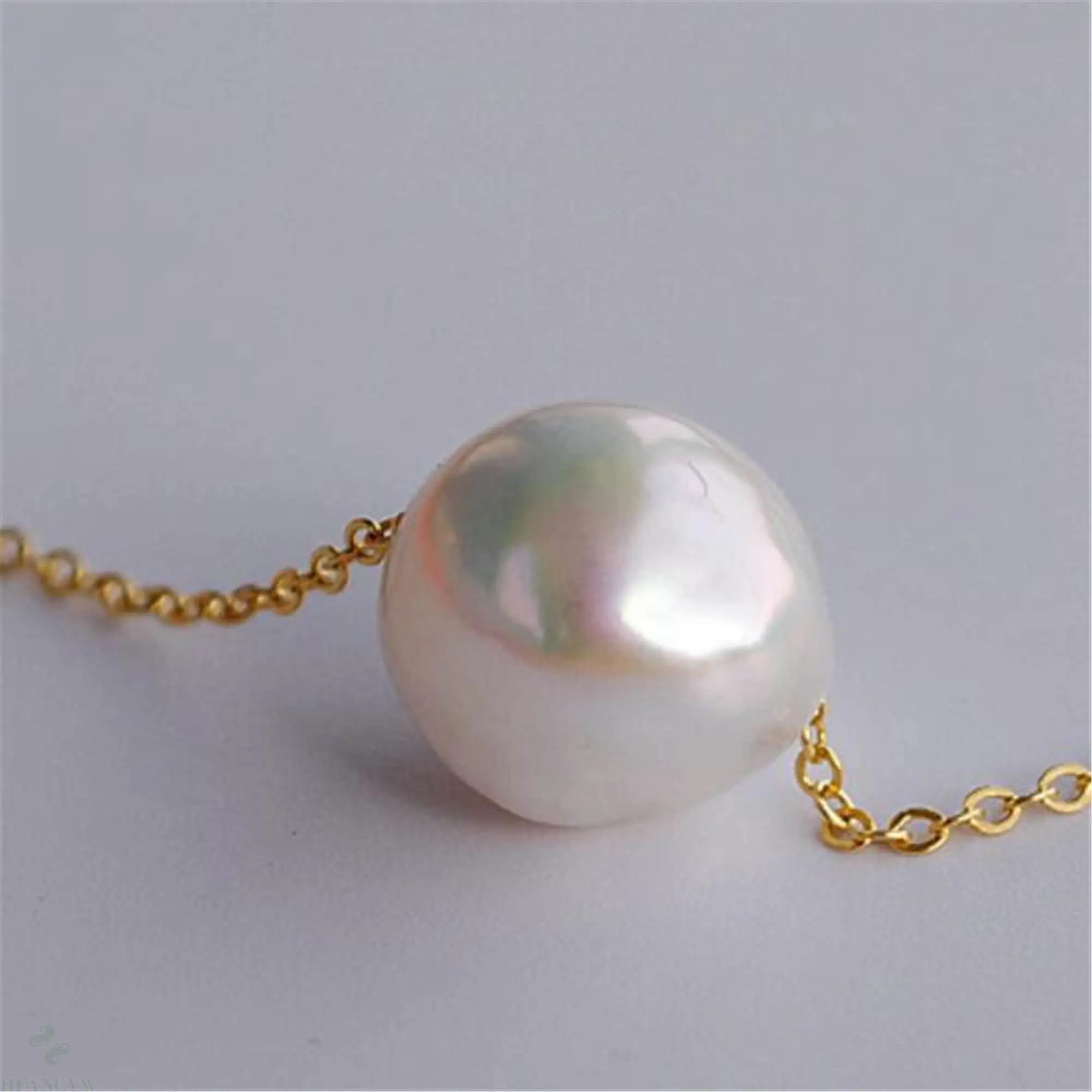 1pcs White Baroque Pearl Pendant Golden 18 inches Necklace Flawless Accessories Jewelry Women Gift Wedding Diy Classic