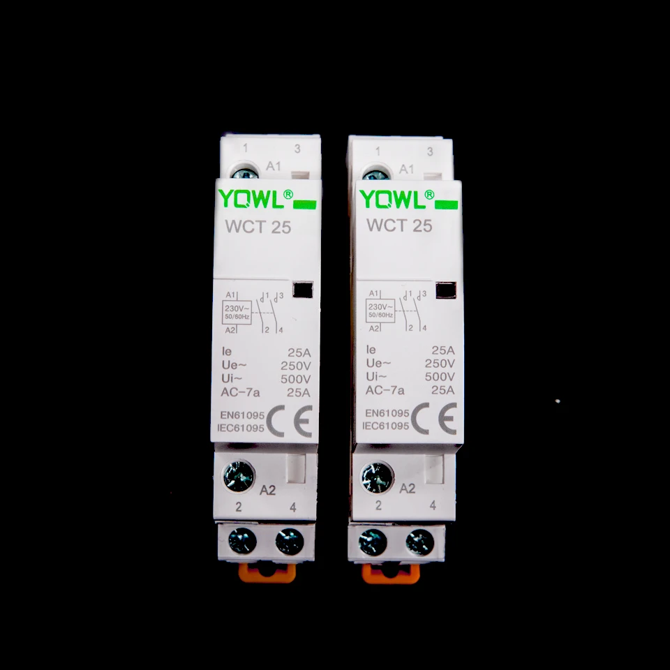 Контактор переменного тока 1NO 1NC/2NO/2NC 2P 16a/20A/25A 220 В/230 В 50/60 Гц din рейка бытовой для