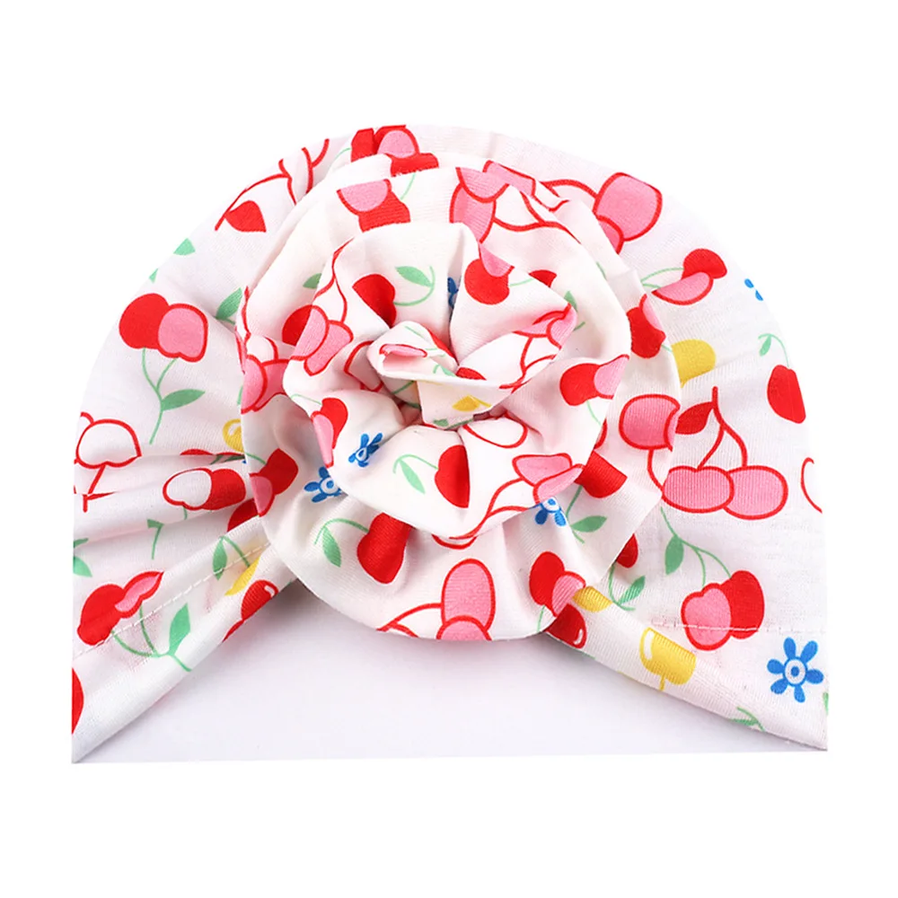 

Newborn Baby Flower Turban Cap Cute Infant Cotton Printed Nursery Beanie Headwrap