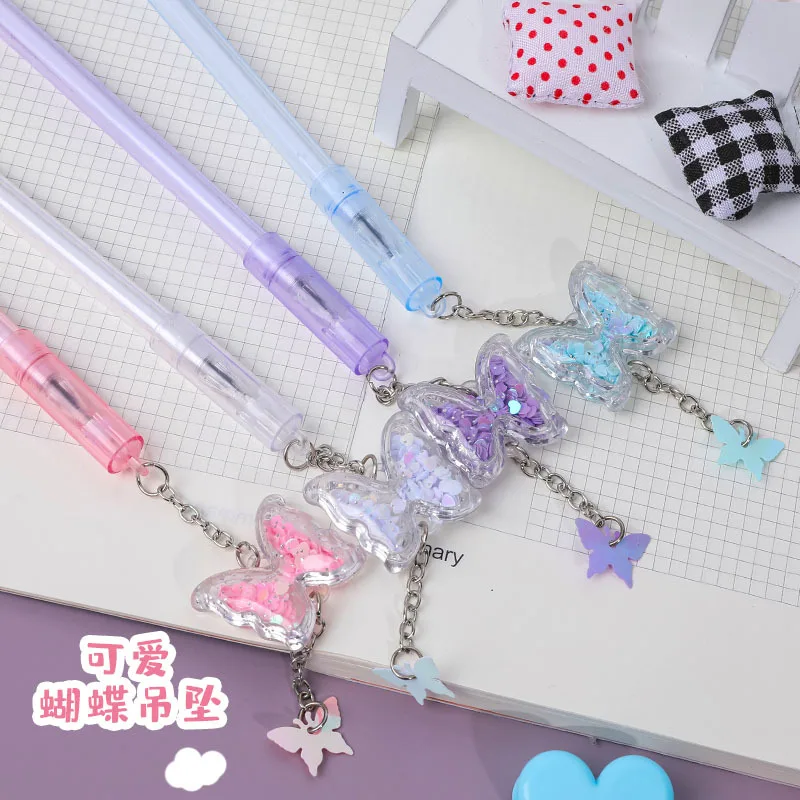 0 5 мм kawaii butterfly гелевая ручка с подвеской Новинка карамельных цветов для детей
