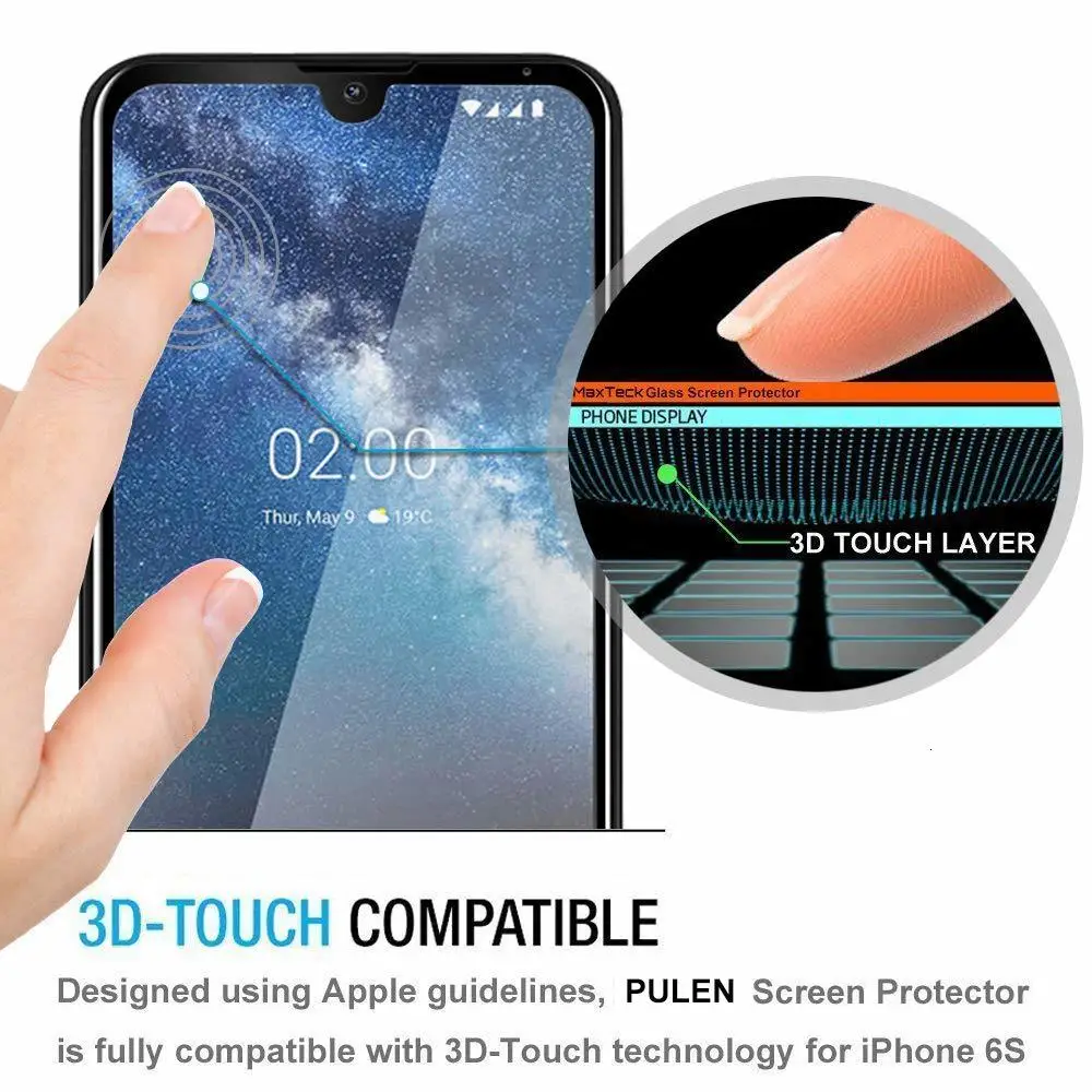 5D полное клеевое покрытие черное закаленное стекло для Nokia 2 3 Защита экрана 4 от