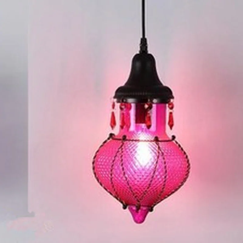 E27 стеклянный подвесной светильник в винтажном стиле лампа лофт красочные