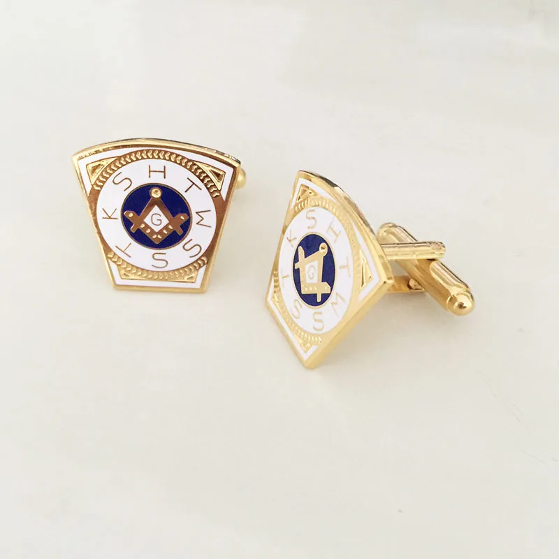 

100 Pairs Custom Made Free Masons Cuff Link Sleeve Button Keystone Holy Royal Arch Freemason Masonic cufflinks Metal Hard Enamel