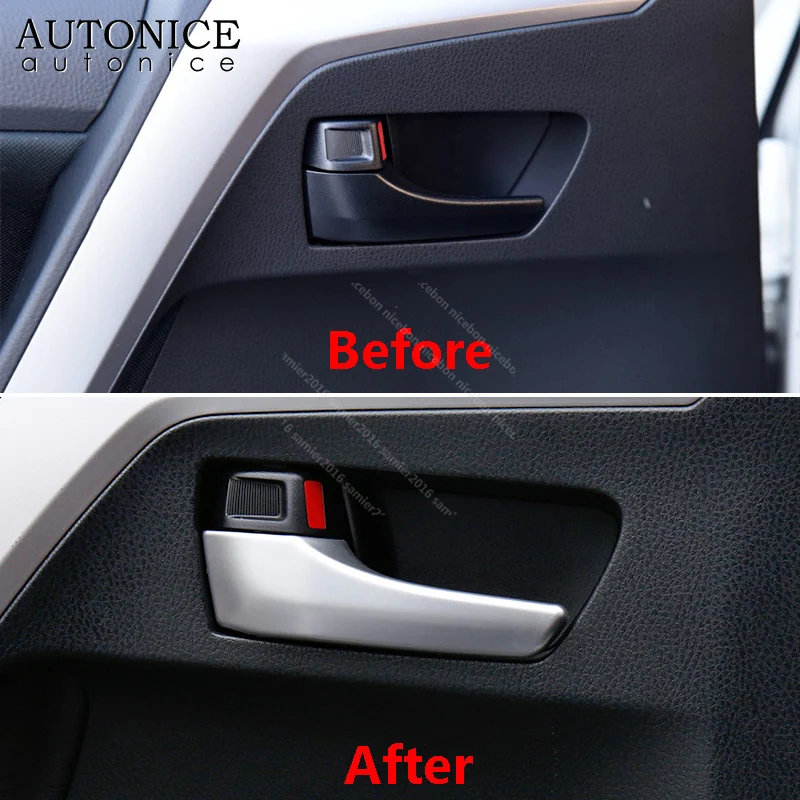 4 шт. углеродное волокно цвет Внутренняя дверь открытая ручка Крышка для Toyota RAV4 2013