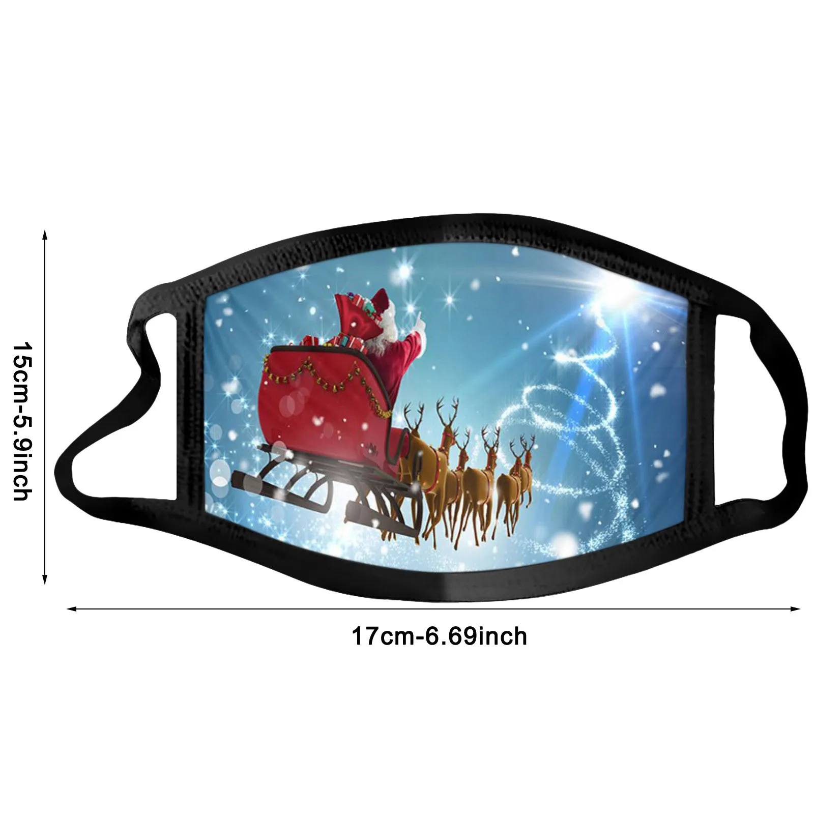 

Christmas Cartoon Funny Printed Mask Dust Proof Black Washable Casual Mouth-muffle Winter Windproof Warm Unisex Masks Face